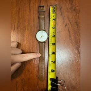 Brown faux Leather Strap Watch
